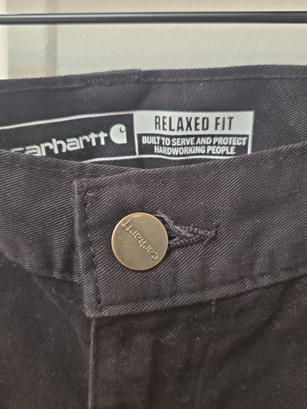 Carhartt Mens Relaxed Fit Cotton Twill Utility Solid Black Work Pants 31x30